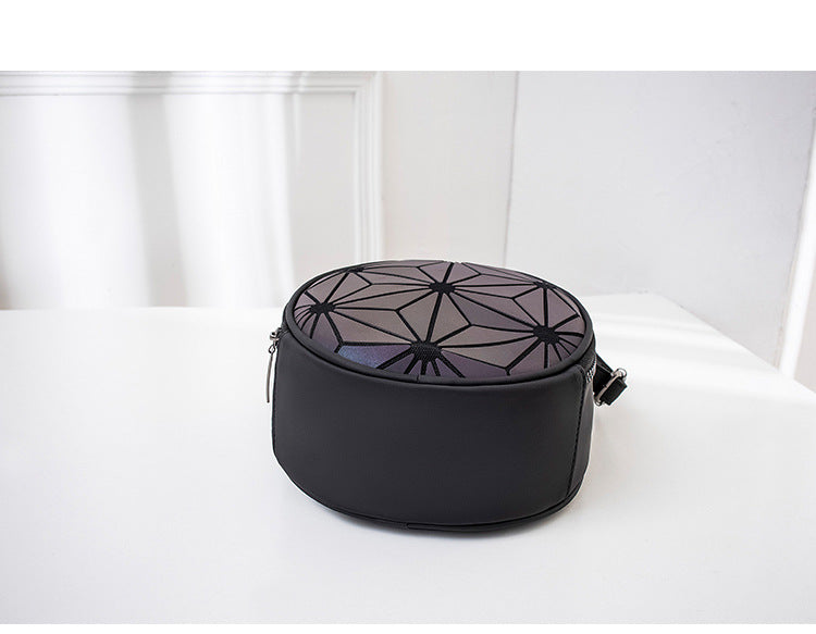 Korean Style Rhombus Luminous Bag Ladies New Round Crossbody Bag Small Round Bag